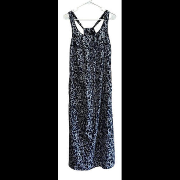MICHAEL KORS Maxi Dress Navy‎ Abstract  Racerback sz XS EUC - Picture 1 of 4